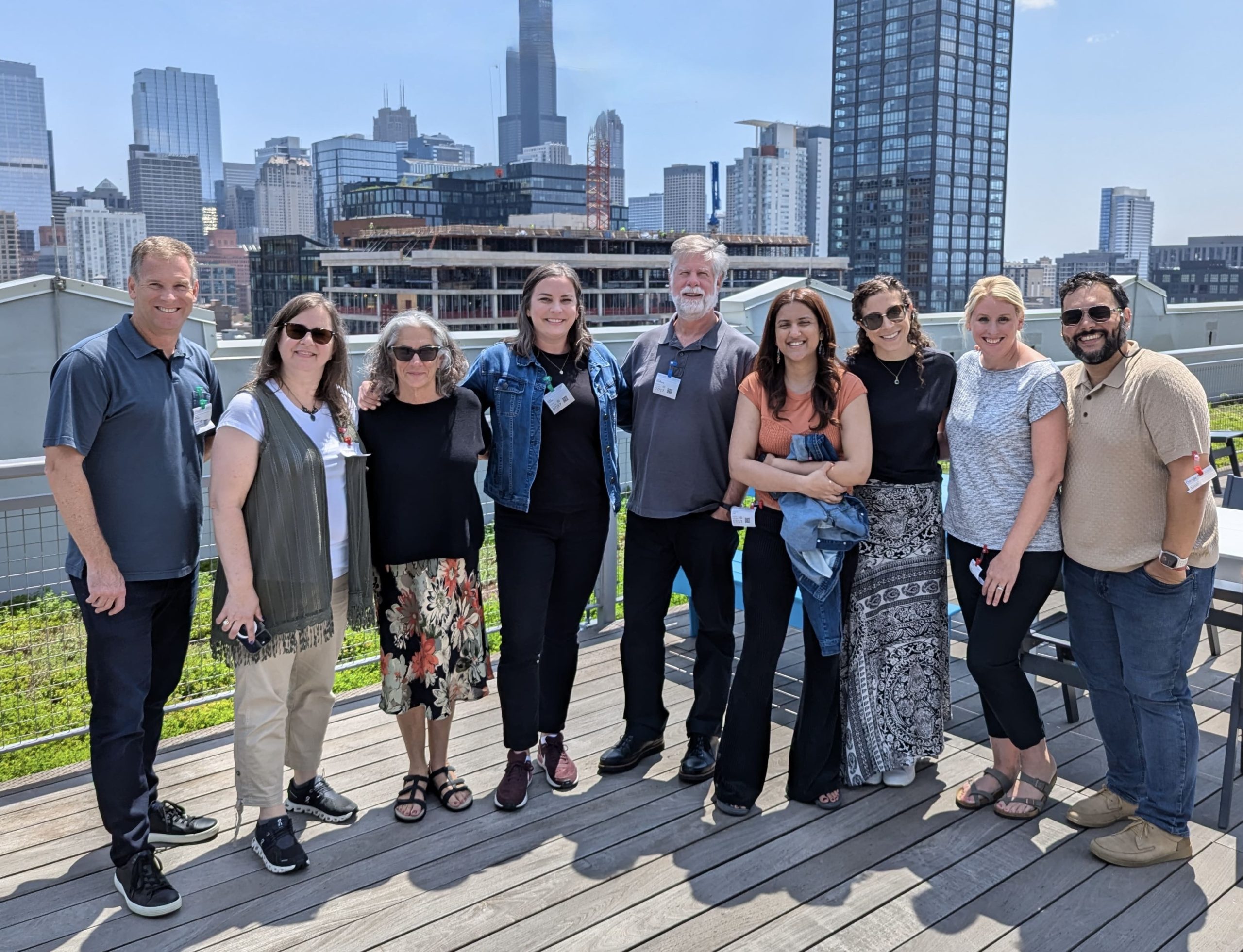 Teach Access Staff and the Board of Directors in Chicago for Strategic Planning. (Left-Right: Sean Keegan, Mindy Kolin, Lainey Feingold, Kate Sonka, Larry Goldberg, Meena Das, Laura Allen, Leslie Johnson, and Rolando Méndez-Fernández)